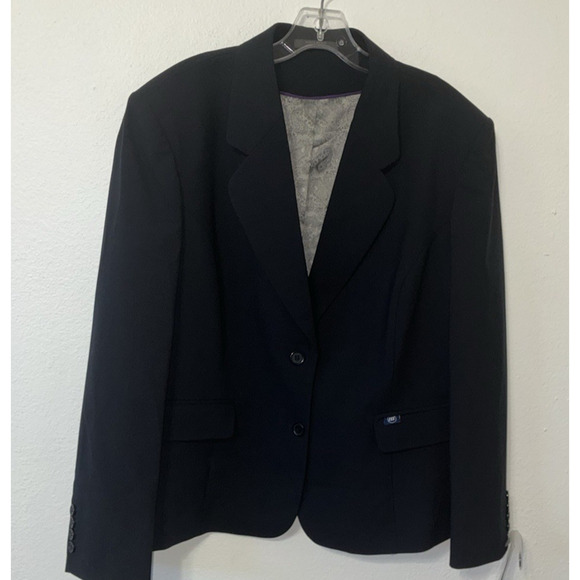 Simon Jersey Blazer Women's XL 24 Navy Blue Suit Jacket Washable New NWT - Picture 4 of 11